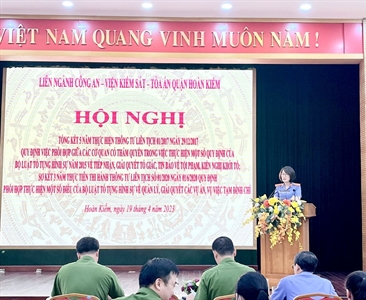 Liên ngành Công an - Viện kiểm sát - Tòa án nhân dân quận Hoàn Kiếm tổ chức...